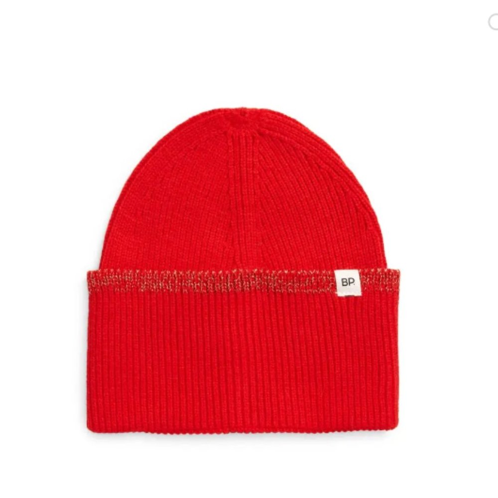 BP. Nordstrom oversized cuff beanie scarlet red